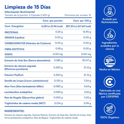 DETOX LIMPIEZA DIGESTIVA NATURAL DE 15 DÍAS 🔥Desintoxica tu cuerpo y siéntete más ligero en solo 15 días