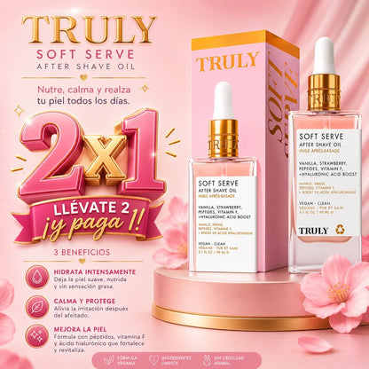 2x1 Aceite Truly Soft Serve Fresa | Hidrata, Elimina manchas y Vellos Encarnados💗