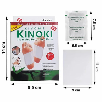 10 Cajas de Parches Kinoki | 100 Unidades - El Alivio que tus pies cansados necesitan