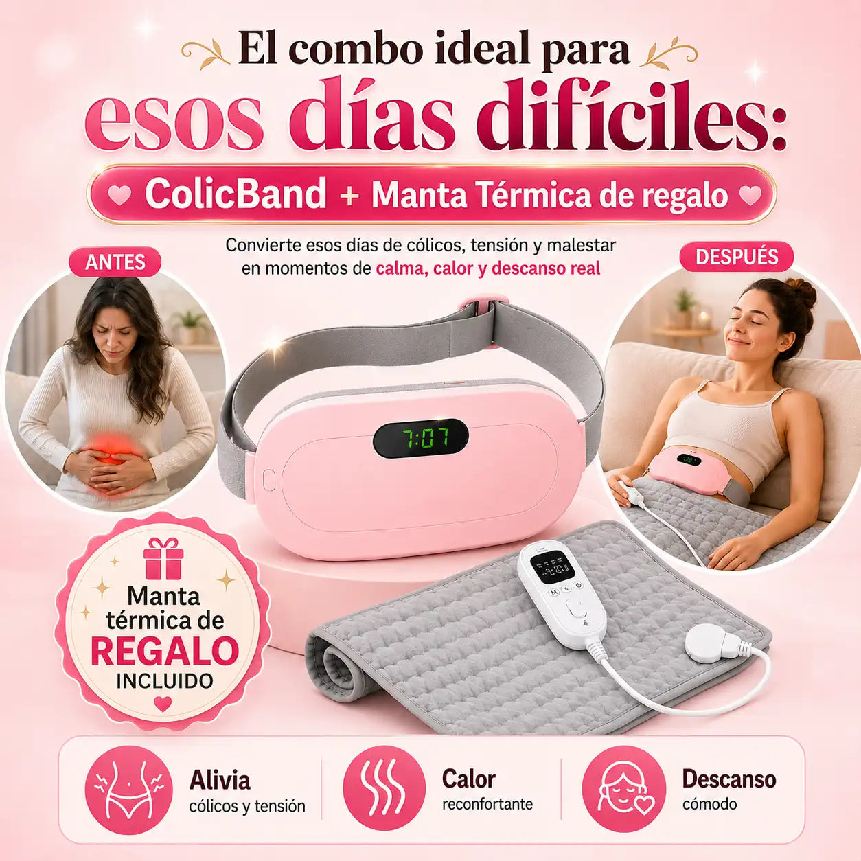 Combo Alivio: ColicBand + Manta Térmica de regalo ✨🌸