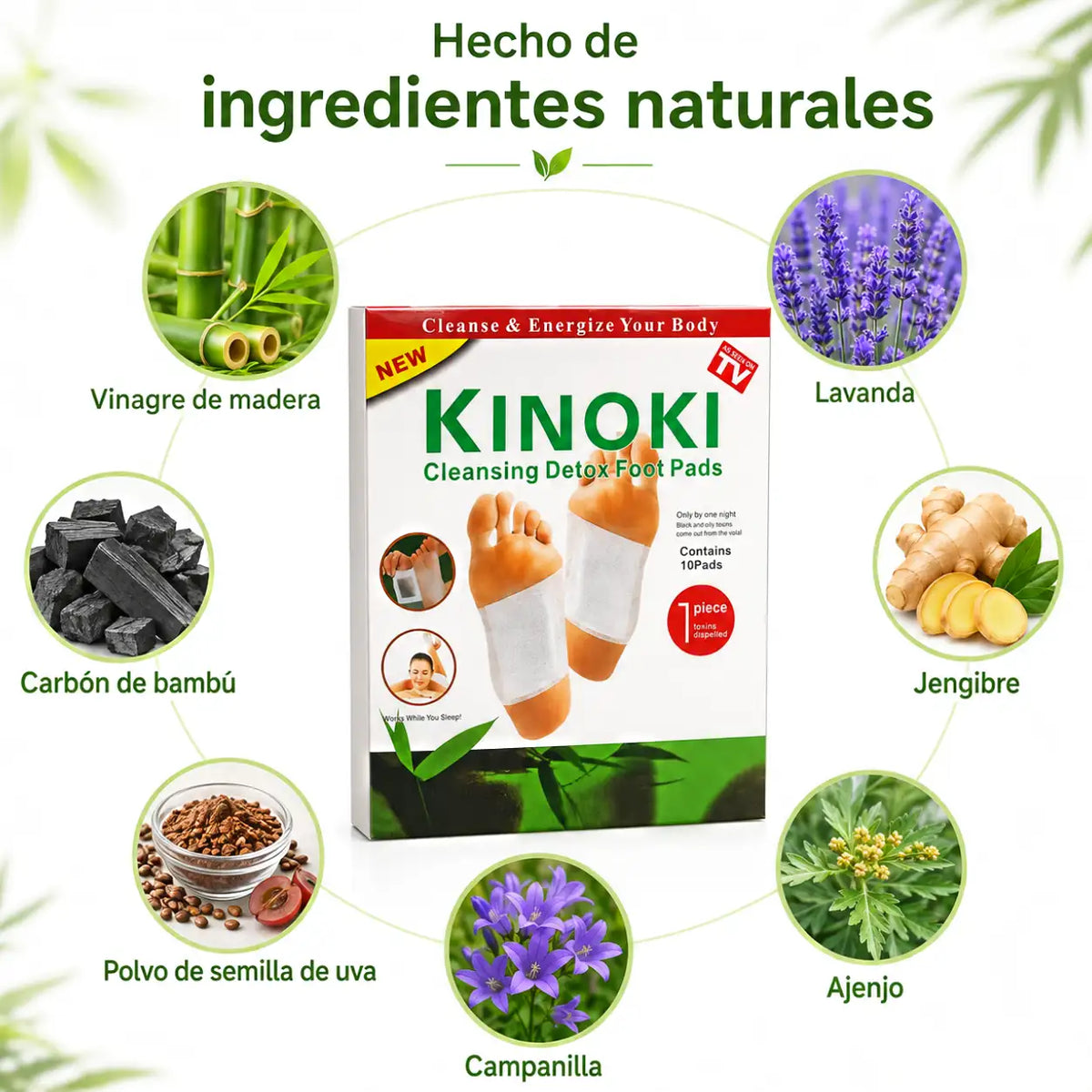 10 Cajas de Parches Kinoki | 100 Unidades - El Alivio que tus pies cansados necesitan