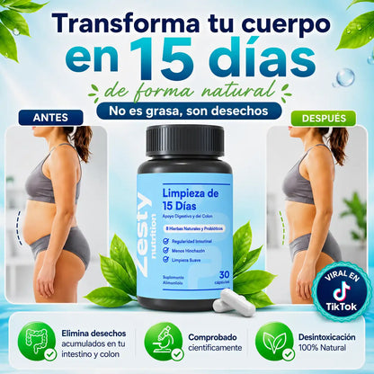 DETOX LIMPIEZA DIGESTIVA NATURAL DE 15 DÍAS 🔥Desintoxica tu cuerpo y siéntete más ligero en solo 15 días