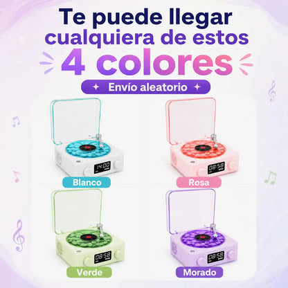 Bocina Tocadiscos Bluetooth: Música, Luz, Decoración, Reloj, TODO en 1 ✨
