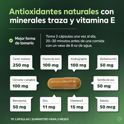 Liver Cleanse & Detox Premium 70 Cápsulas® Ayuda a que tu Hígado Funcione Mejor